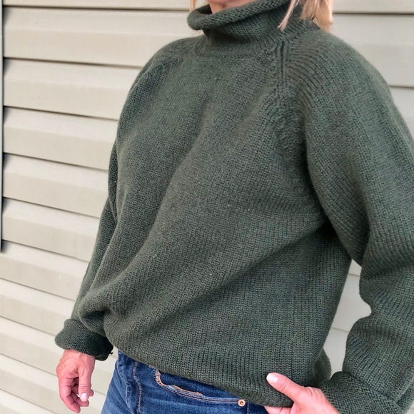 J.Crew green wool turtleneck sweater - Picture 3 of 7